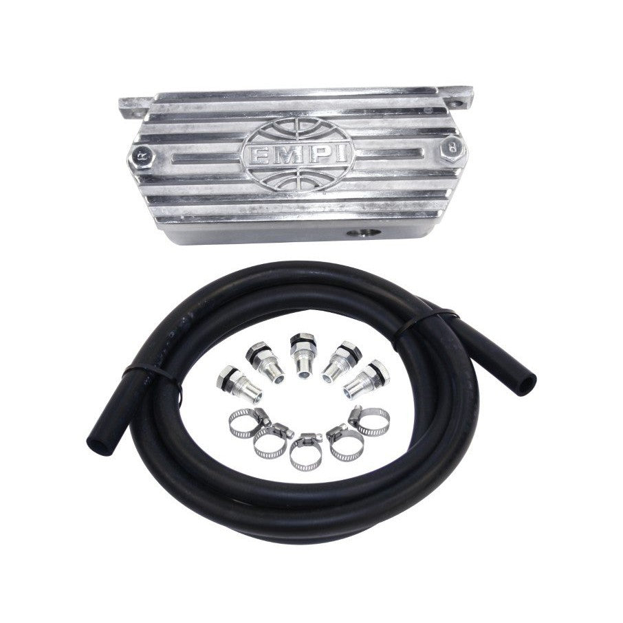 EMPI Oil Breather Box Kit Polished Aluminium: Beetle (1960-1979), T2 Bay (1968-1979), T25 (1980-1983)