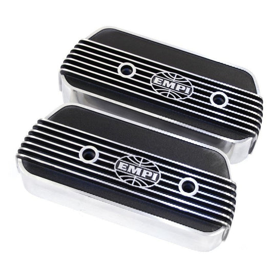 EMPI Logo Rocker Cover Set Aluminium Bolt-On: Beetle (1960-1979), T2 Bay (1968-1979), T2 Split Bus (1960-1967)