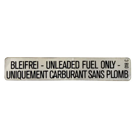 Unleaded Fuel Sticker: Beetle (1947, 1968-1979), T25 (1980-1992), Golf Mk1 (1975-1984)