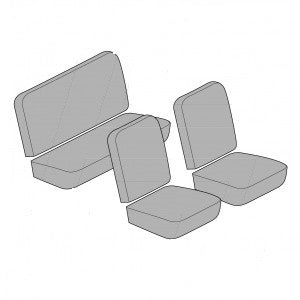 Complete Seat Cover Set for Low Back in Smooth Vinyl with up to 3 Colours