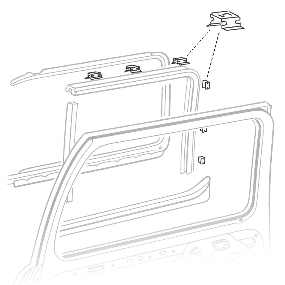Retaining clip for U-form window channel