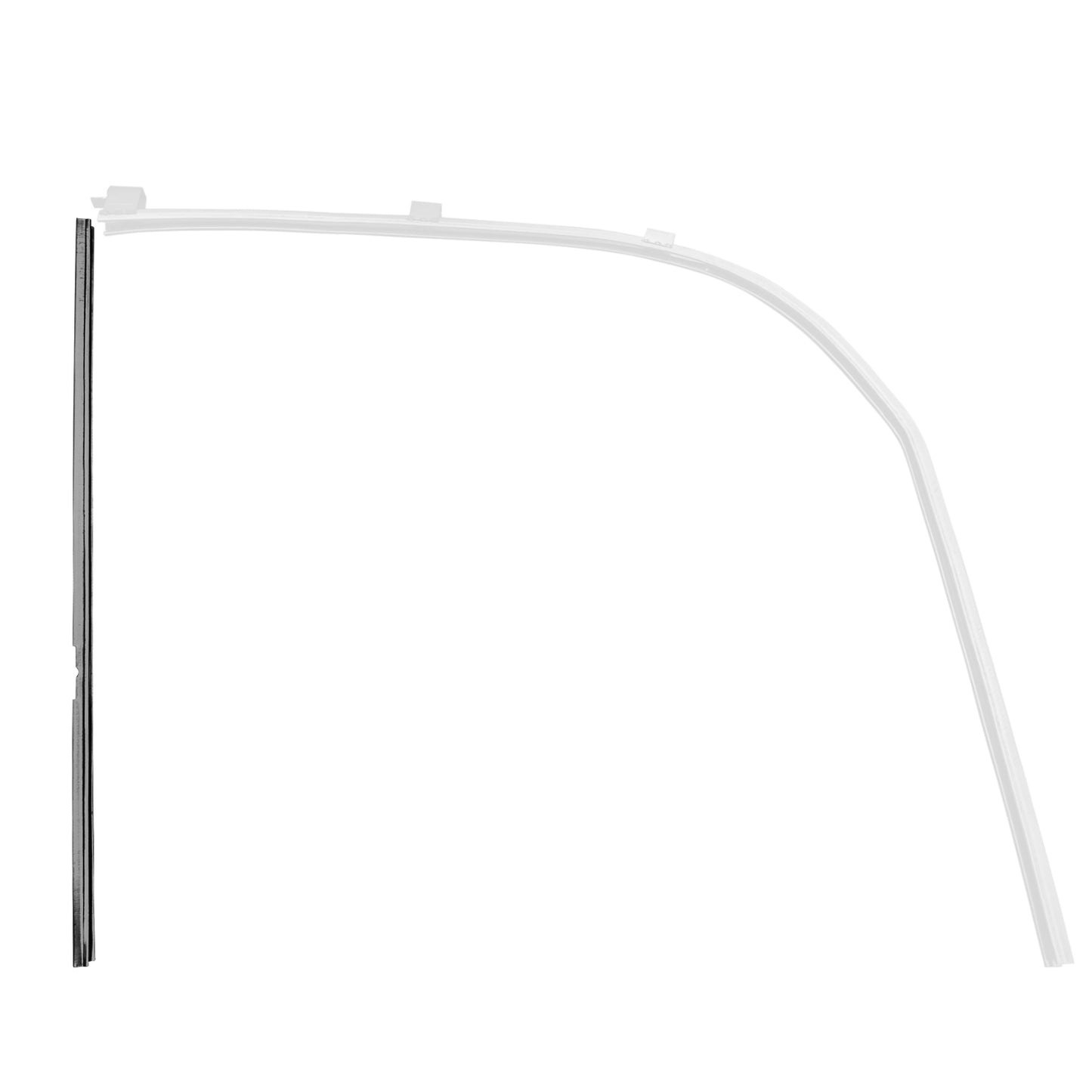 Window guide channel in door rear