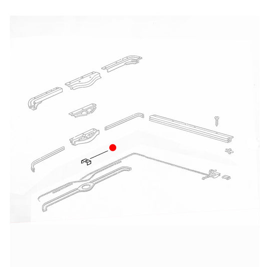 Sunroof spring plate guide rail central Beetle 08/63- Bus 08/67-07/79 Type 3