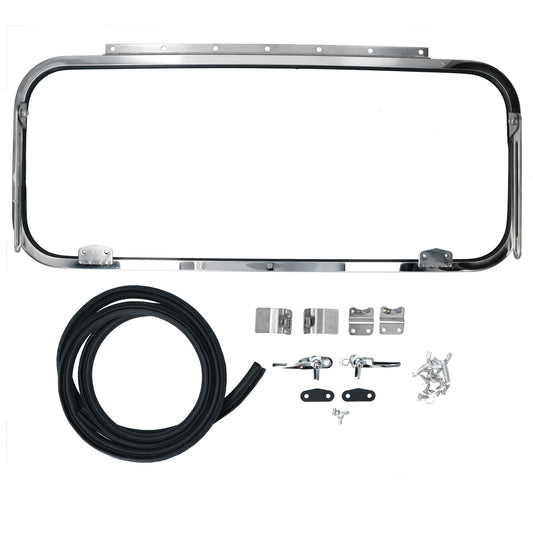 Safari window, rear, RVS polished Bus 03/55-07/63