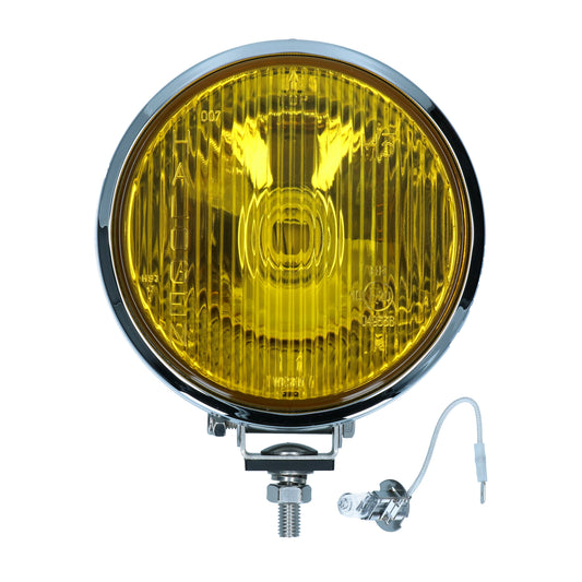 Spotlight front chrome, yellow glass