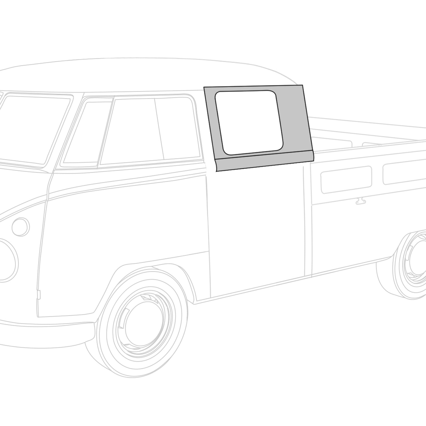 Upper sidepanel long, left, Double cab