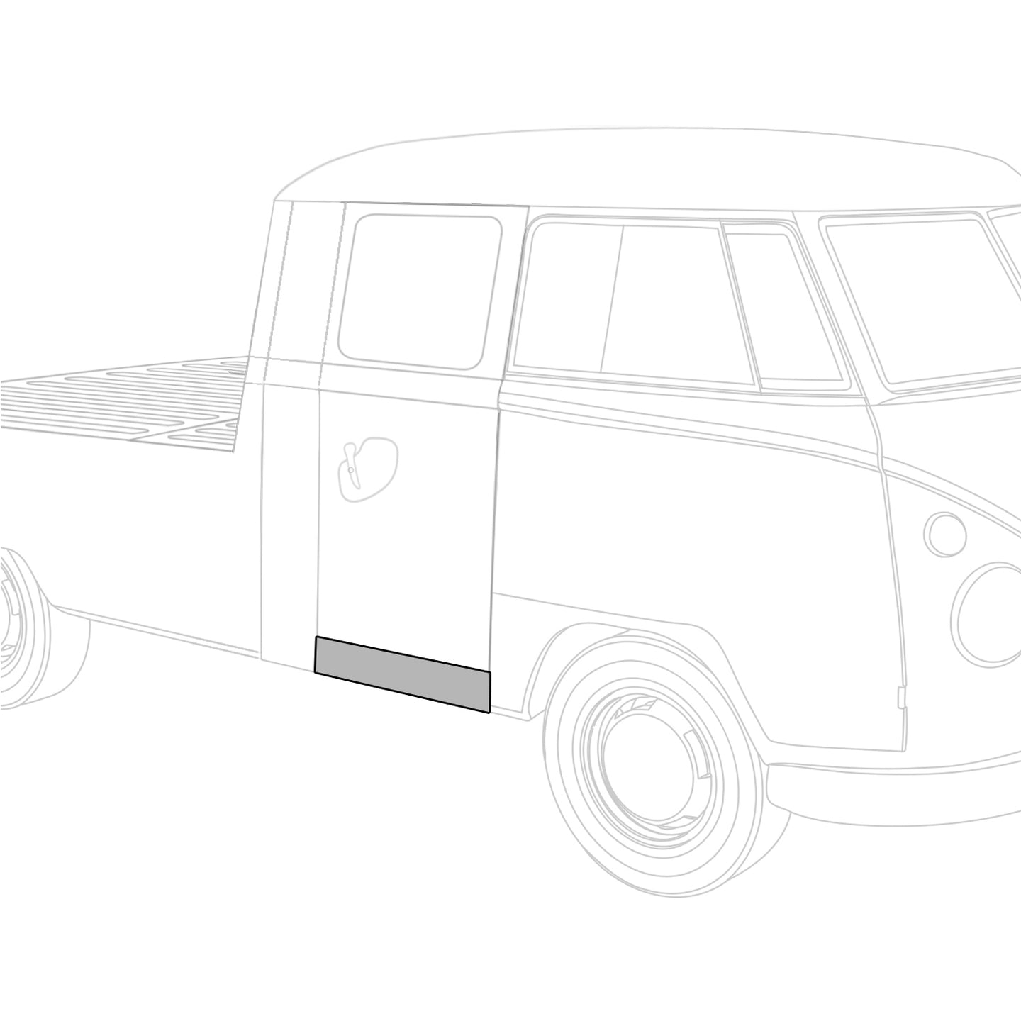 Sill under cargo door, Double cab