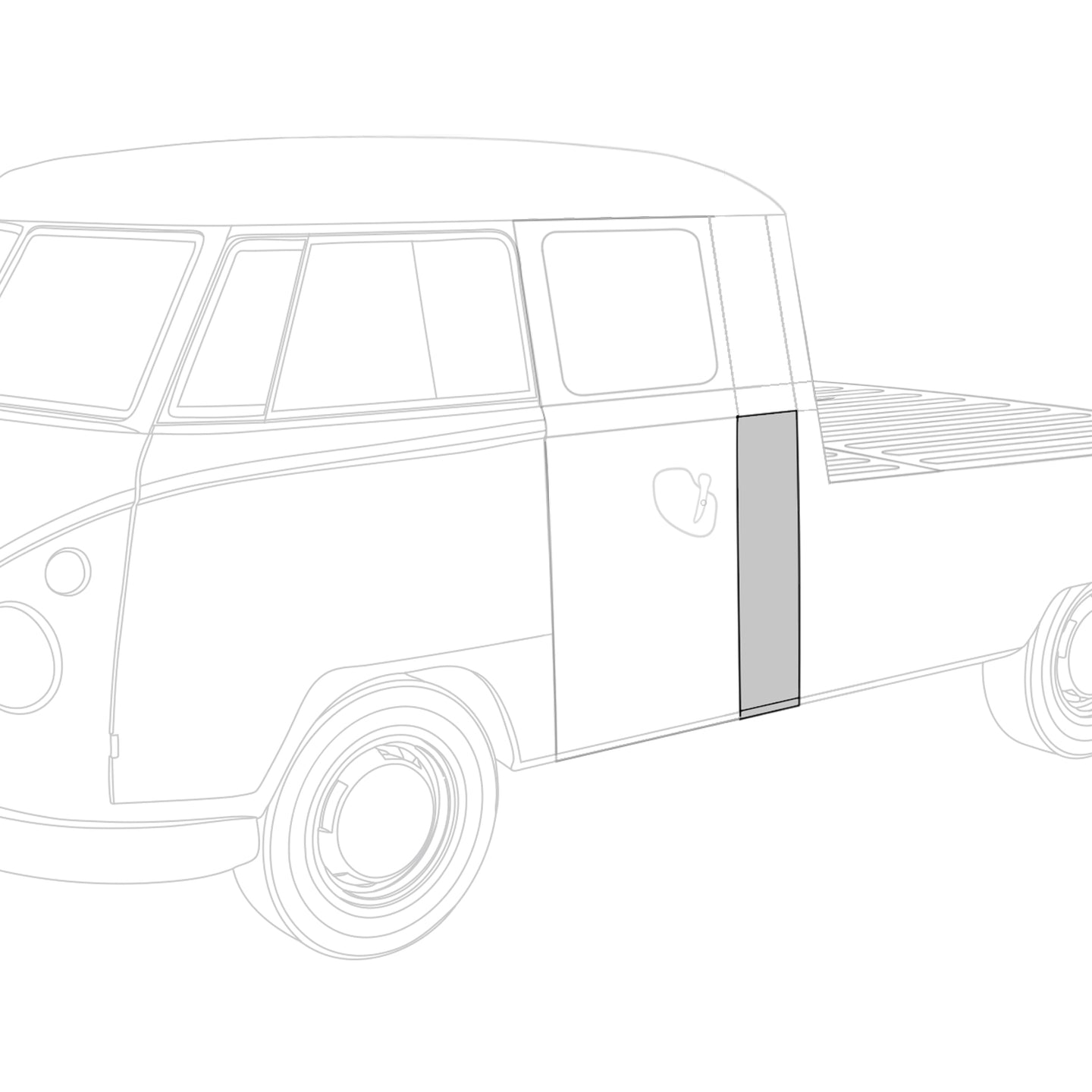 Side panel short, left, double cab