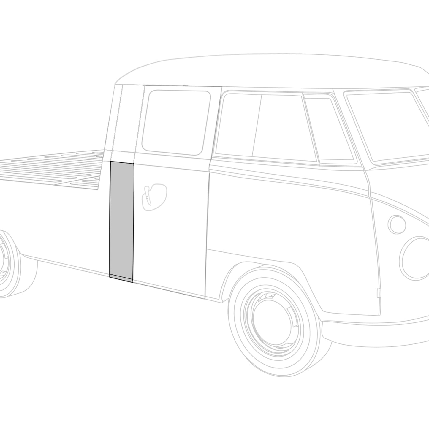 Side panel short, right, double cab