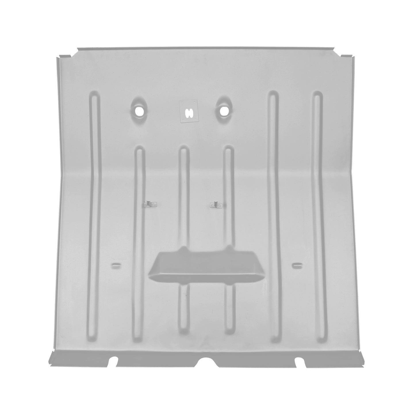 Floor plate between front wheel arches