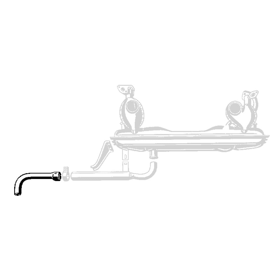 Exhaust tip, for 3-piece exhaust pipe