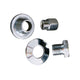 Chrome bolt and screw for pulleys, with washers