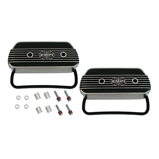 Empi valve cover, firm aluminium with U-rubber, as pair.