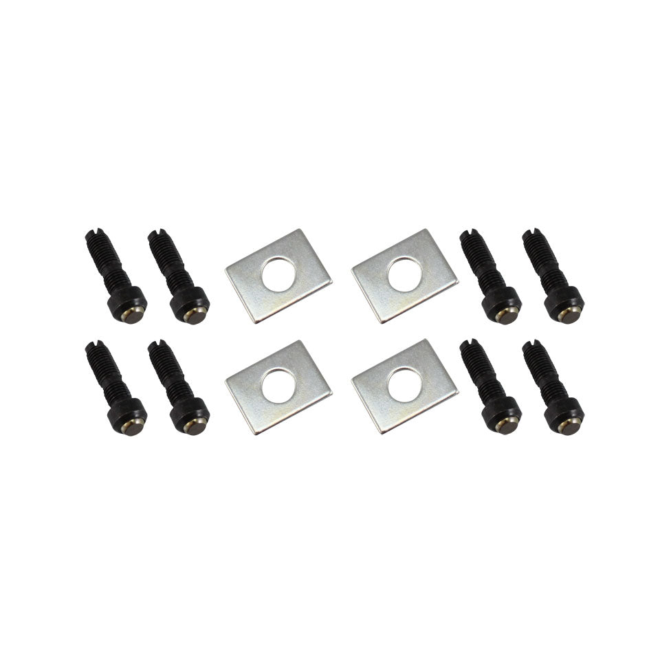Adjuster screws, provided with swivel feet