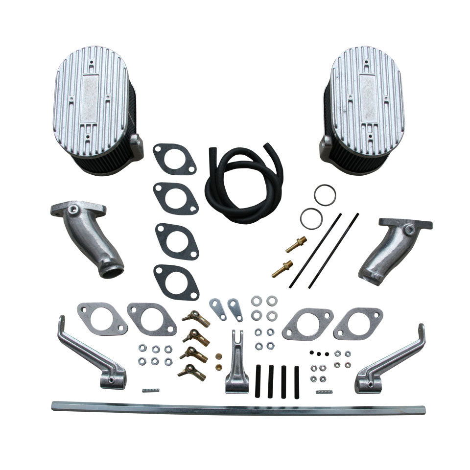 Manifolds and linkage 'Weber' ICT carburettors, single port
