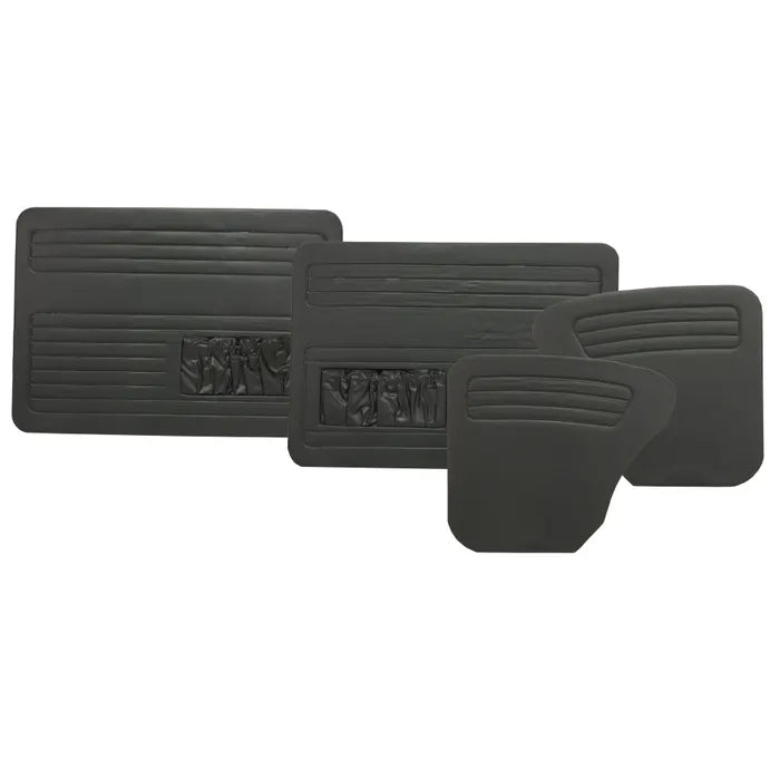 Door Card Set with Door Pockets, Black Vinyl: Beetle (1967-1979), Beetle Australia (1968-1976)