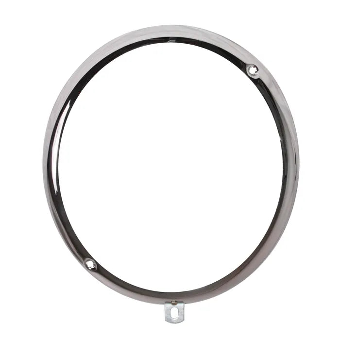 Headlight Rim in Chrome Steel 10 Past 8 Adjusting Screw Configuration: Beetle (1950-1967), T2 Split Bus (1950-1967)