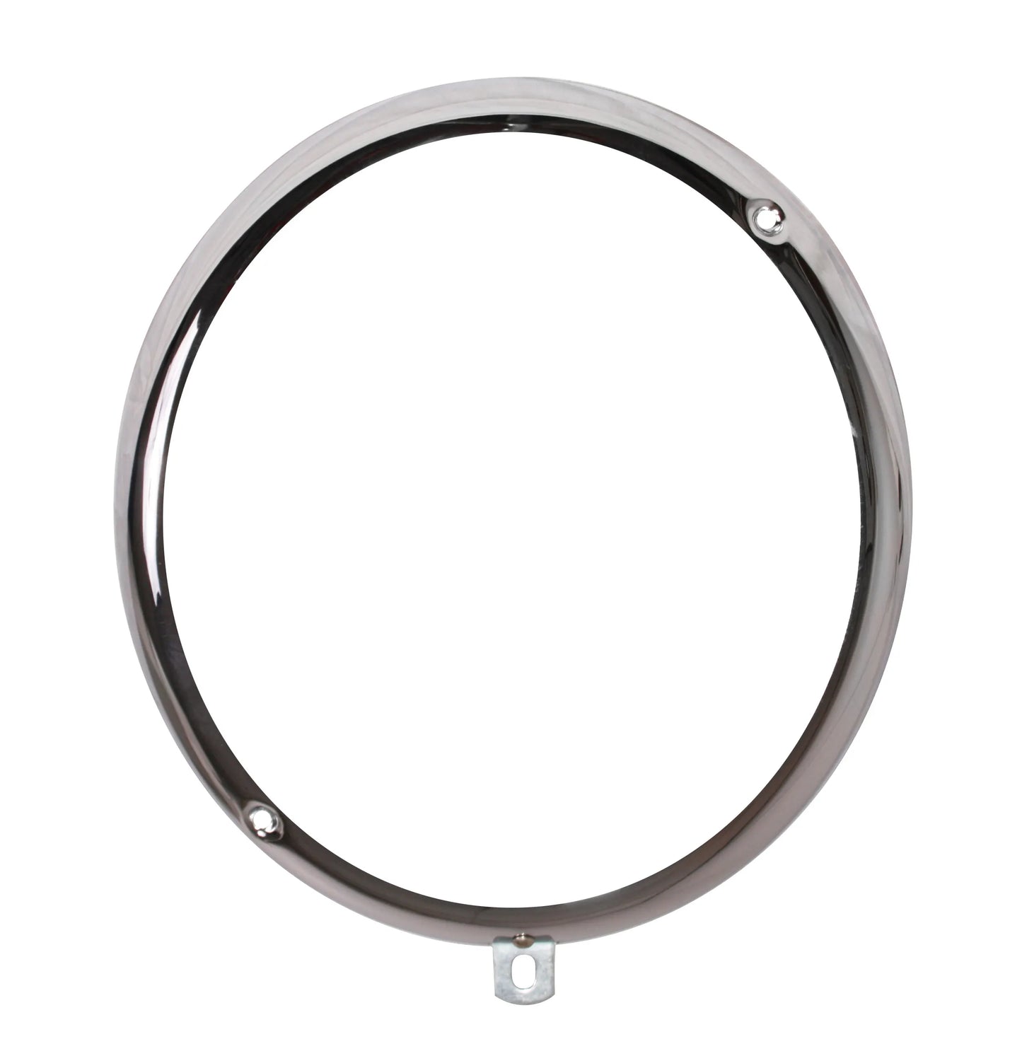 Headlight Rim in Chrome Steel 10 Past 8 Adjusting Screw Configuration: Beetle (1950-1967), T2 Split Bus (1950-1967)