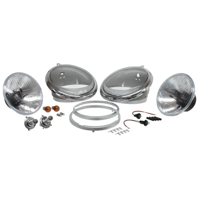 Headlight Set, US Spec with Indicators, Right Hand Drive: Beetle (1950-1967), Beetle Cabrio (1950-1967)