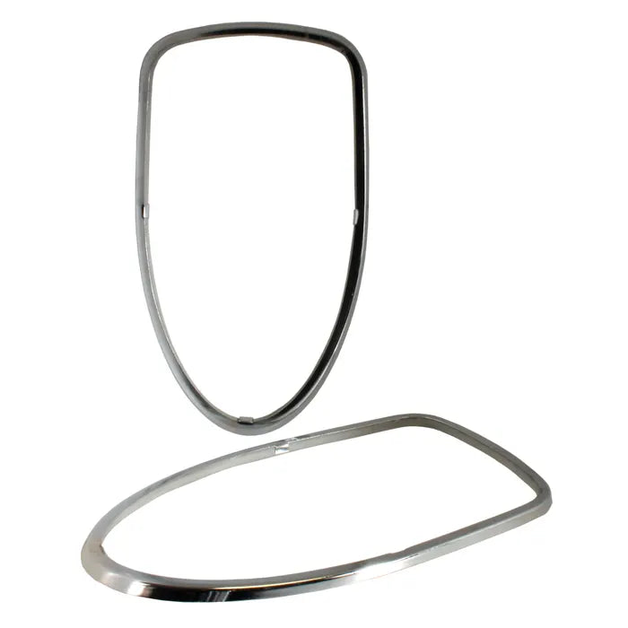 Rear light Lens Chrome Trims Pair: Beetle (1967-1973)