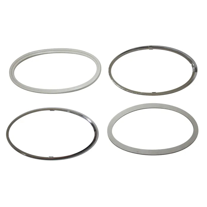 1200 Rear Light Chrome Trims & Seals Pair: Beetle (1961-1974)