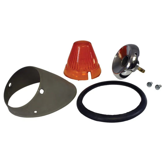Bullet Front Indicator Assembly with Amber Lens Left: Beetle (1955-1957), Beetle Cabrio (1955-1957)