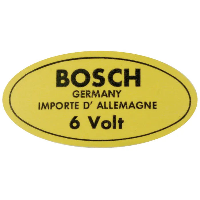 Sticker - 6v Bosch for Coil Beetle (1947-1966), T2 Split Bus (1950-1966), Beetle Cabrio (1949-1966)