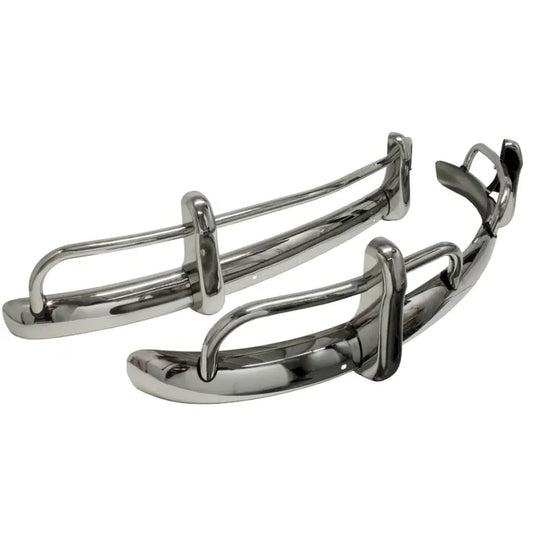 Blade Bumper US Spec Set Front & Rear Stainless Steel: Beetle (1953-1973), Beetle Cabrio (1953-1967)