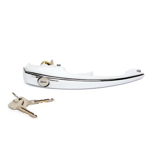 Locking Door Handle with Keys in Chrome: Beetle (1968-1979), Karmann Ghia (1968-1974), Type 3 (1970-1973)