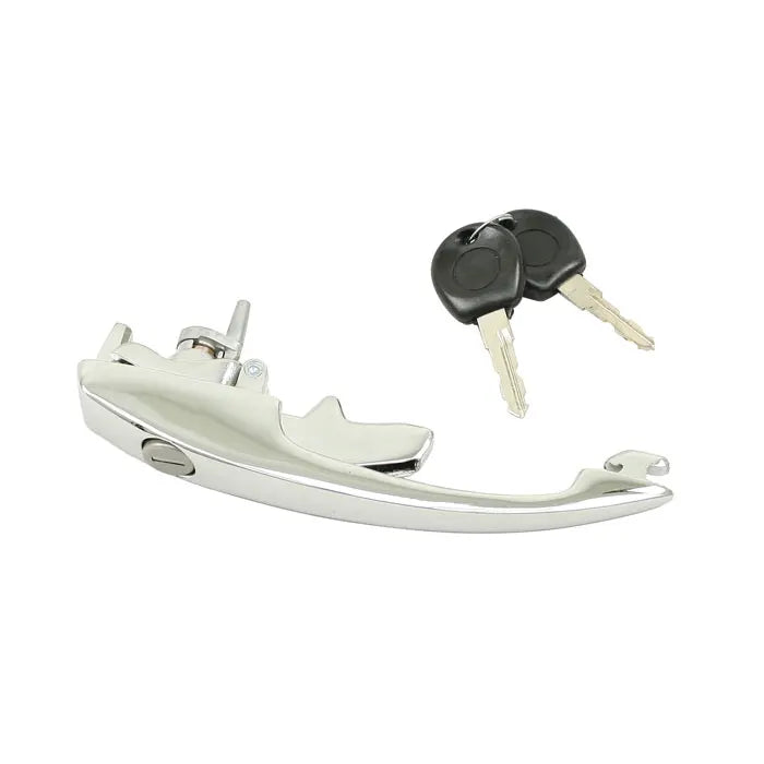 Locking Door Handle with Keys Chrome: Beetle (1968-1979), Karmann Ghia (1968-1974), Type 3 (1968-1973)