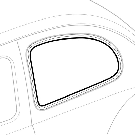 Pop-Out Rear Quarter Window Rubber Inner Seals Pair: Beetle (1965-1979)