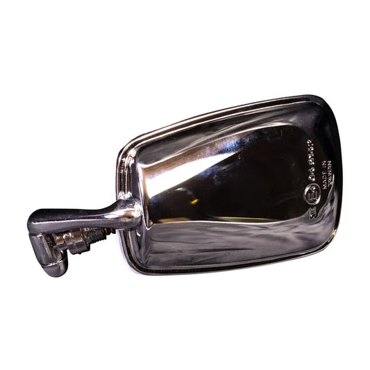 Wing Mirror Chrome Arm Stainless Steel Head and White Trim Left Beetle (1968-1979)