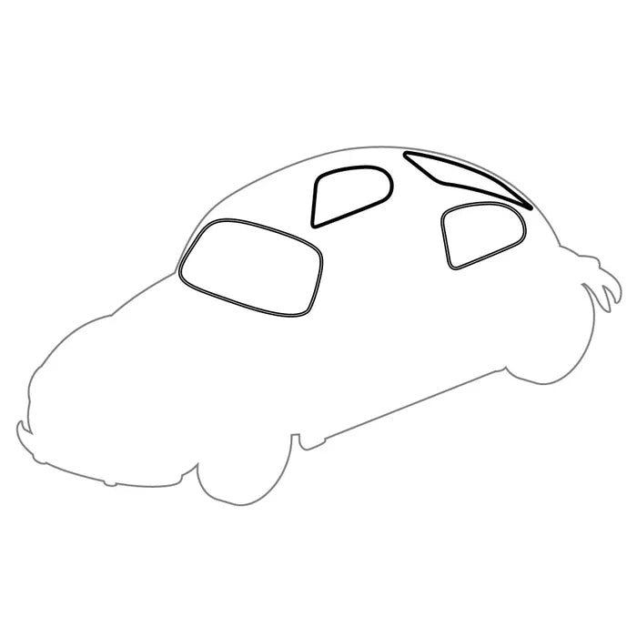 Window Seal set with Plastic Trim Recess for Fixed Windows 1303: Beetle (1973-1979)