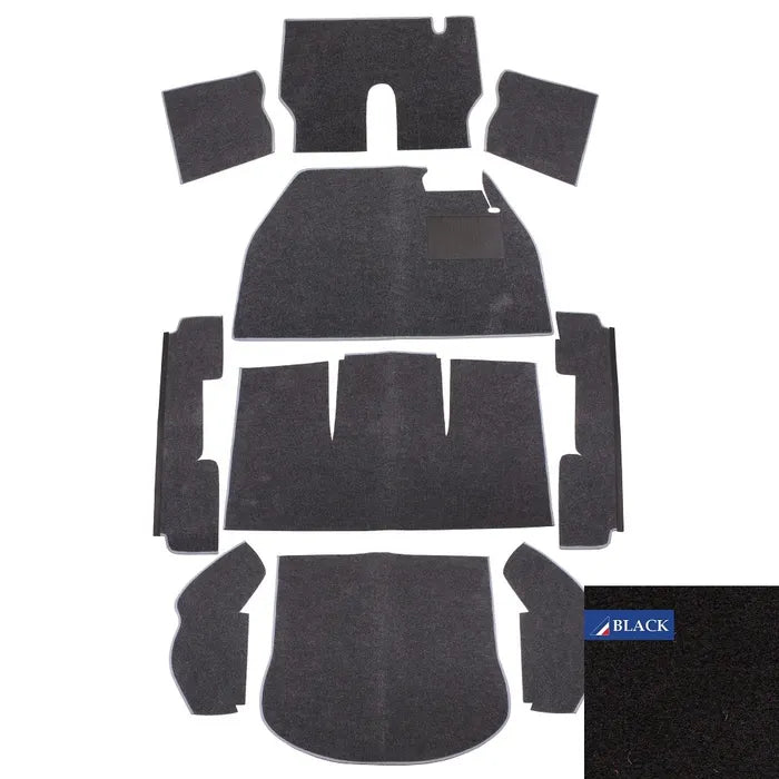 Carpet Set for Right Hand Drive, Black: Beetle (1969-1972)