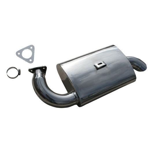 Exhaust muffler 'Fatboy', Polished S/S