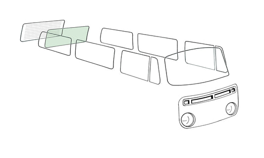 Rear window, no heating, green