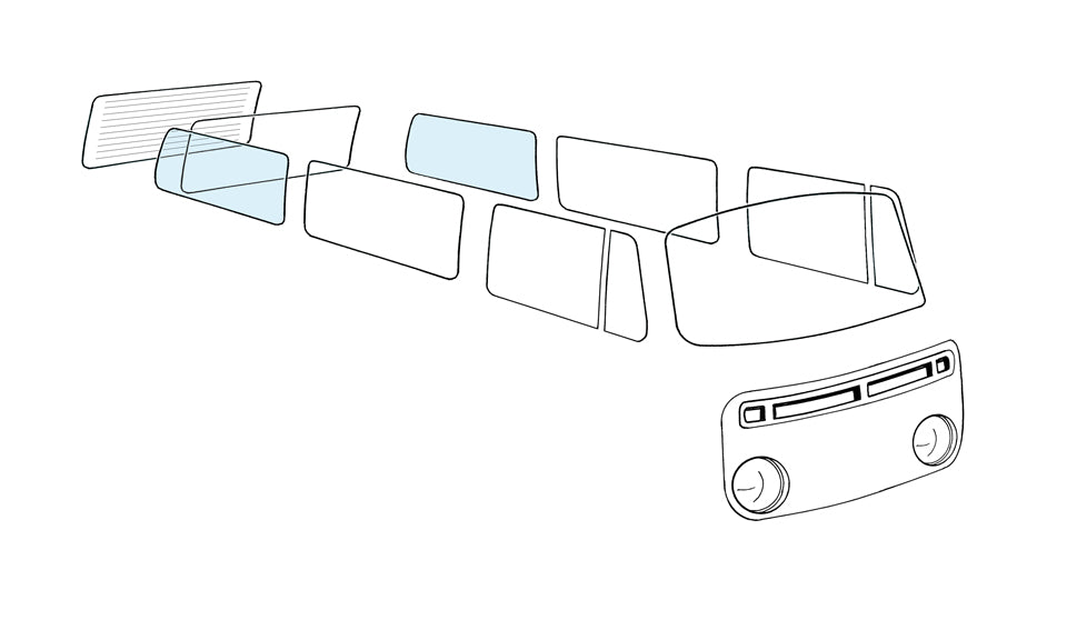 Rear side window L/R