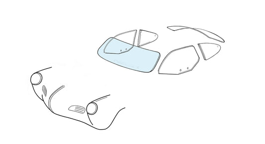 Windshield - Karmann Ghia coupé/convertible clear