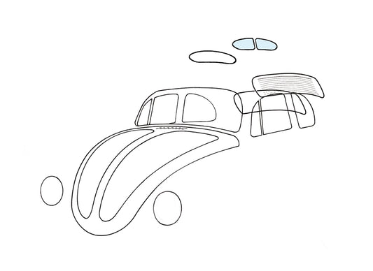 Rear window, 5mm, pair