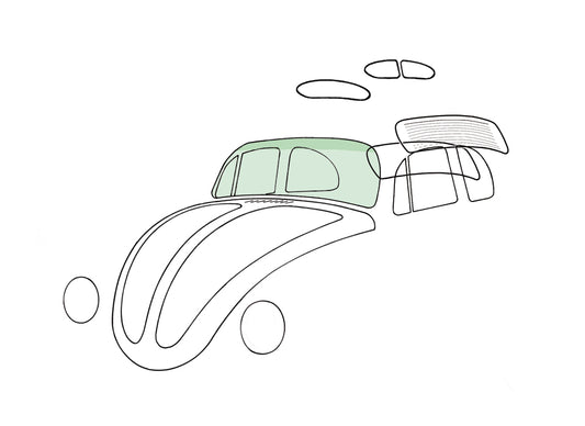 Windshield, green, green sunshade