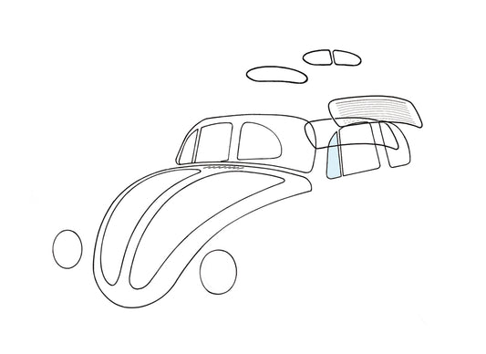 Vent wing window, left