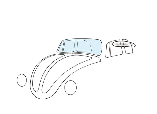 Windshield, convertible, clear