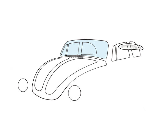 Windshield, convertible, clear