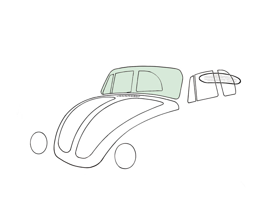 Front windshield, Convertible, Green