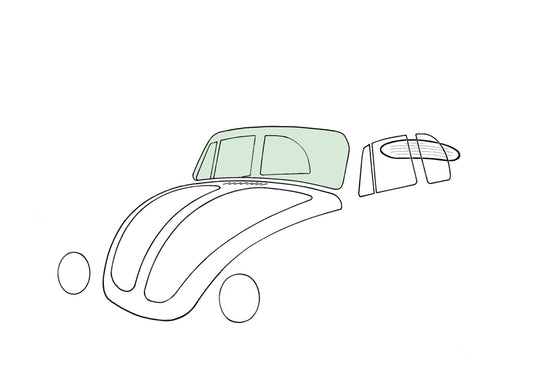 Front windshield, Convertible, Green