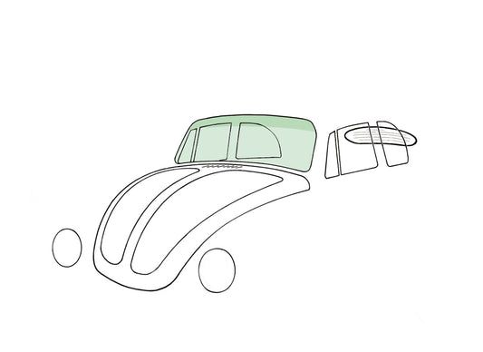 Windshield green, convertible, green sunshade