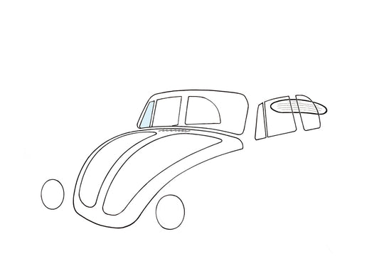 Vent wing window, right, convertible