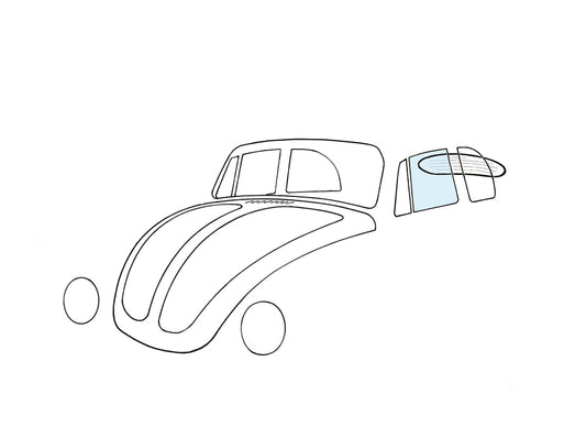 Doorwindow, left, convertible