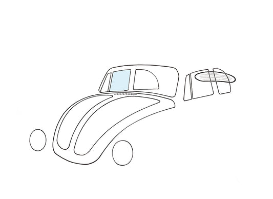 Doorwindow, right, convertible