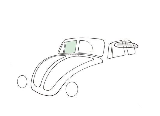 Door window, right, convertible, green